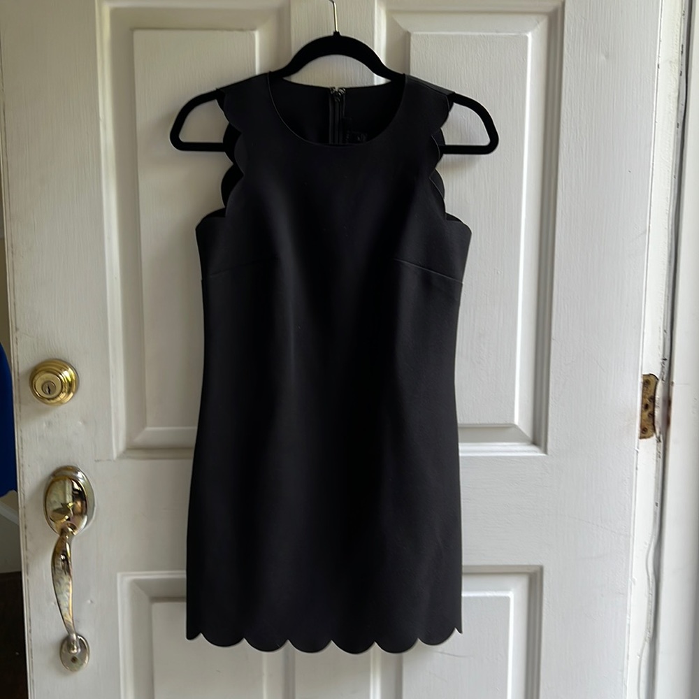 J. Crew Black Scalloped Shift